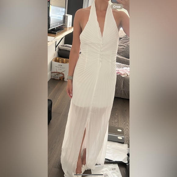 White halter maxi dress - Picture 1 of 5